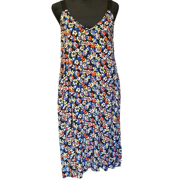 💖RAG & BONE Floral Sleeveless V-Neck Dress with Adjustable Straps & Colorful - Picture 4 of 8